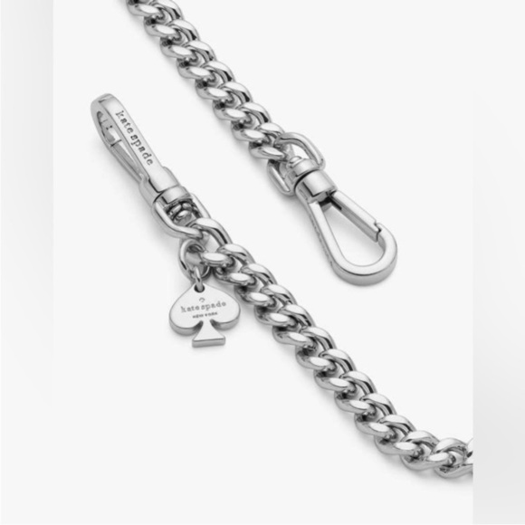 Kate Spade Silver Purse Chain Strap with Spade Charm - Picture 2 of 5